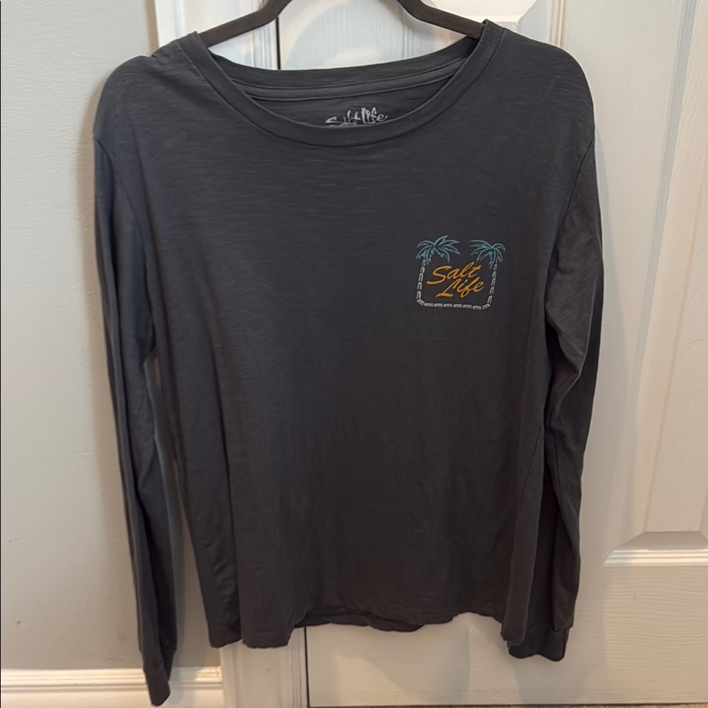 Salt Life Charcoal Long Sleeve Tee medium